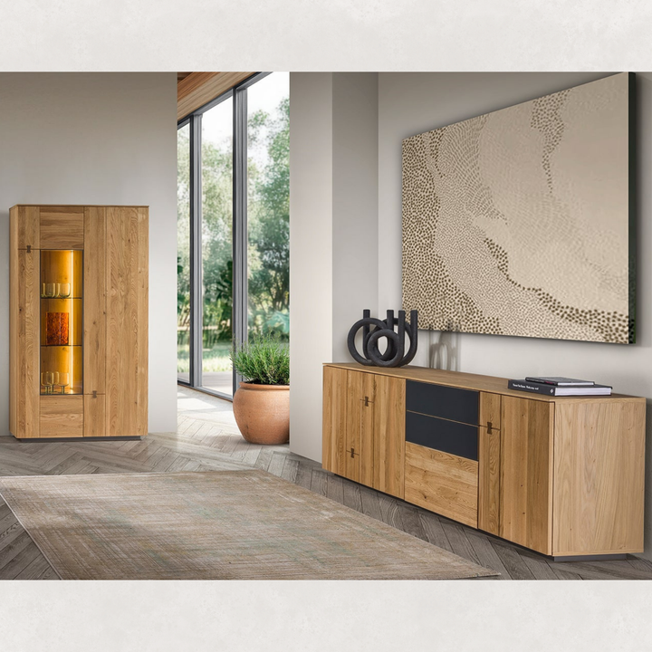 Mueble TV de roble MINURA 25, 195×40×62 cm | VESKOR