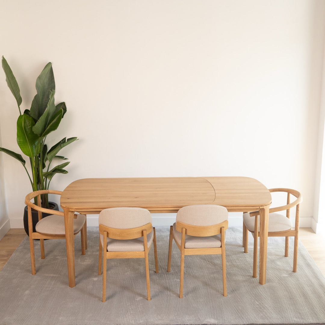 Table de salle à manger à rallonges en hêtre ou chêne massif IKONA | VESKOR