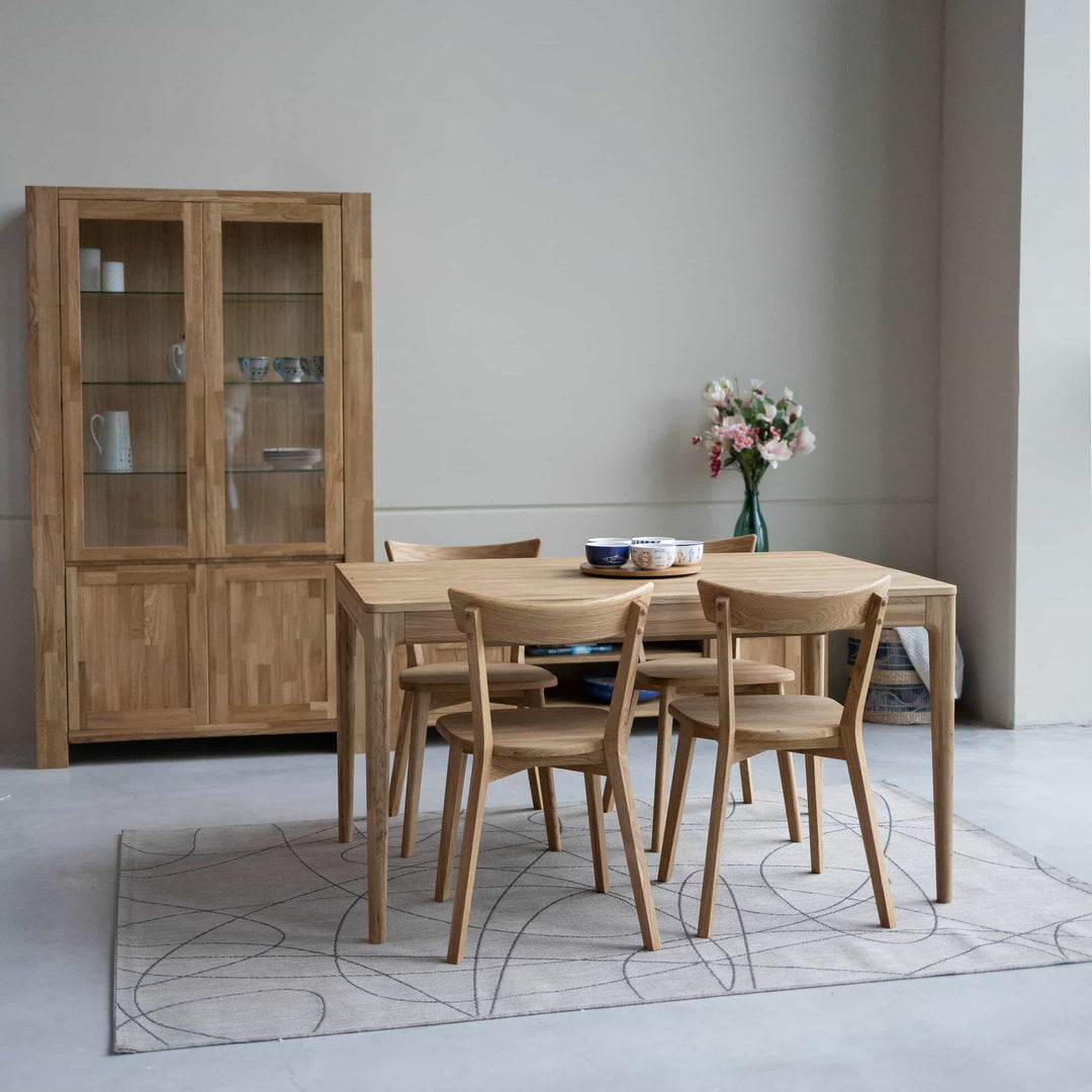 Mesa de jantar extensível em carvalho maciço BERGAMO | NordicStory