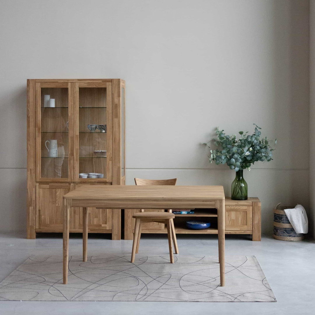 Mesa de jantar extensível em carvalho maciço BERGAMO | NordicStory