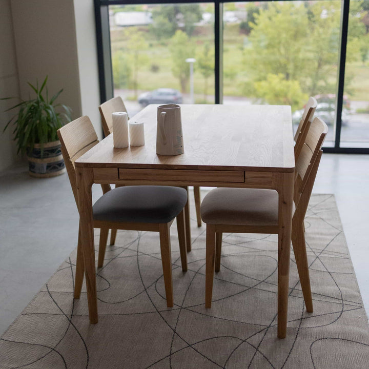 Mesa de jantar extensível em carvalho maciço BERGAMO | NordicStory