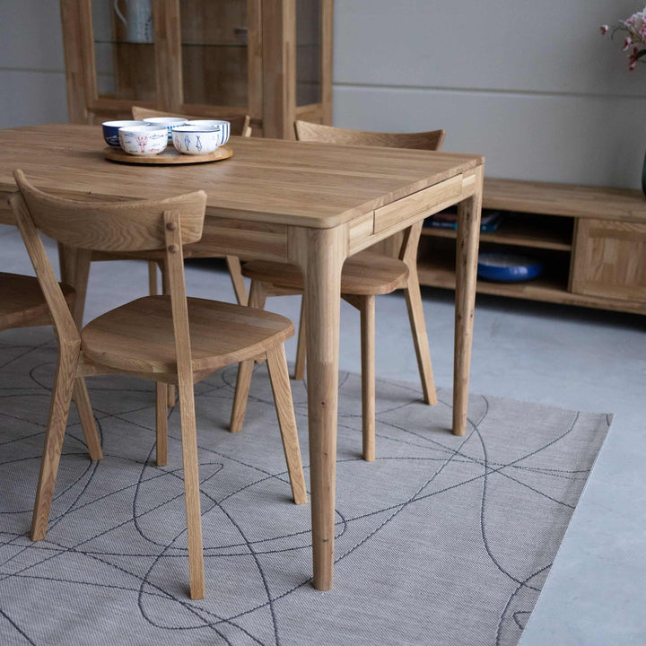 Mesa de jantar extensível em carvalho maciço BERGAMO | NordicStory