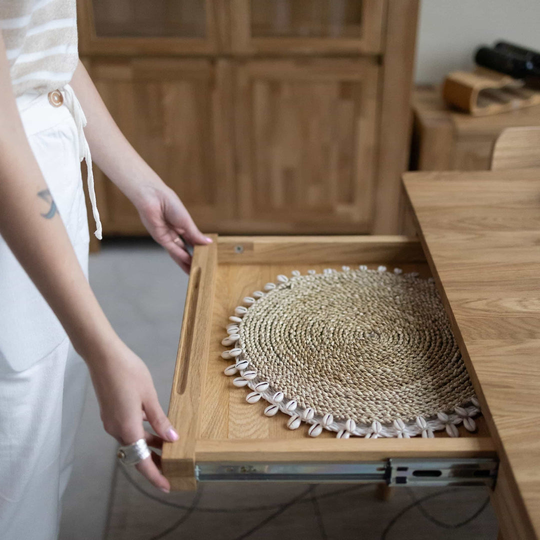 Mesa de jantar extensível em carvalho maciço BERGAMO | NordicStory
