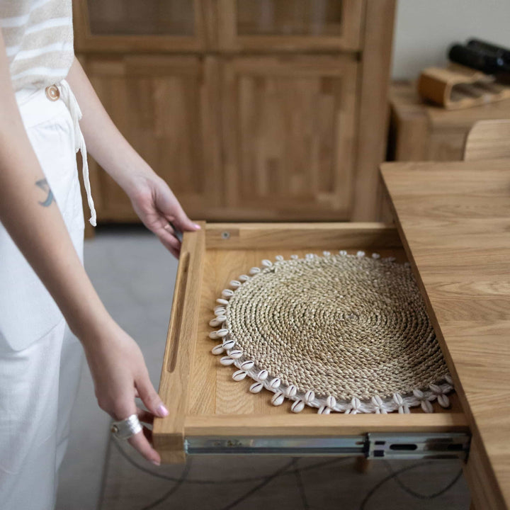 Mesa de jantar extensível em carvalho maciço BERGAMO | NordicStory