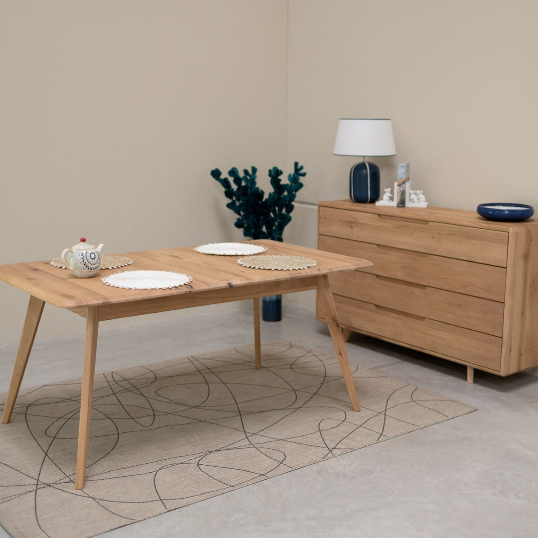 Mesa de jantar extensível em madeira maciça SWEDEN | NordicStory