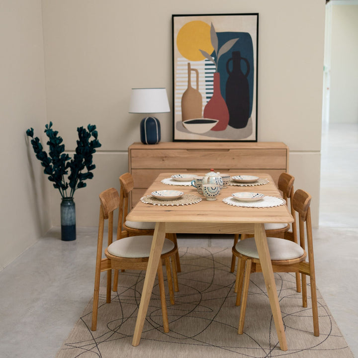 Mesa de jantar extensível em madeira maciça SWEDEN | NordicStory