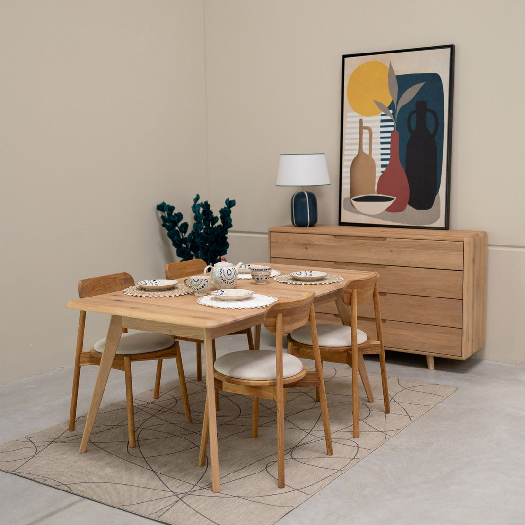 Mesa de jantar extensível em madeira maciça SWEDEN | NordicStory