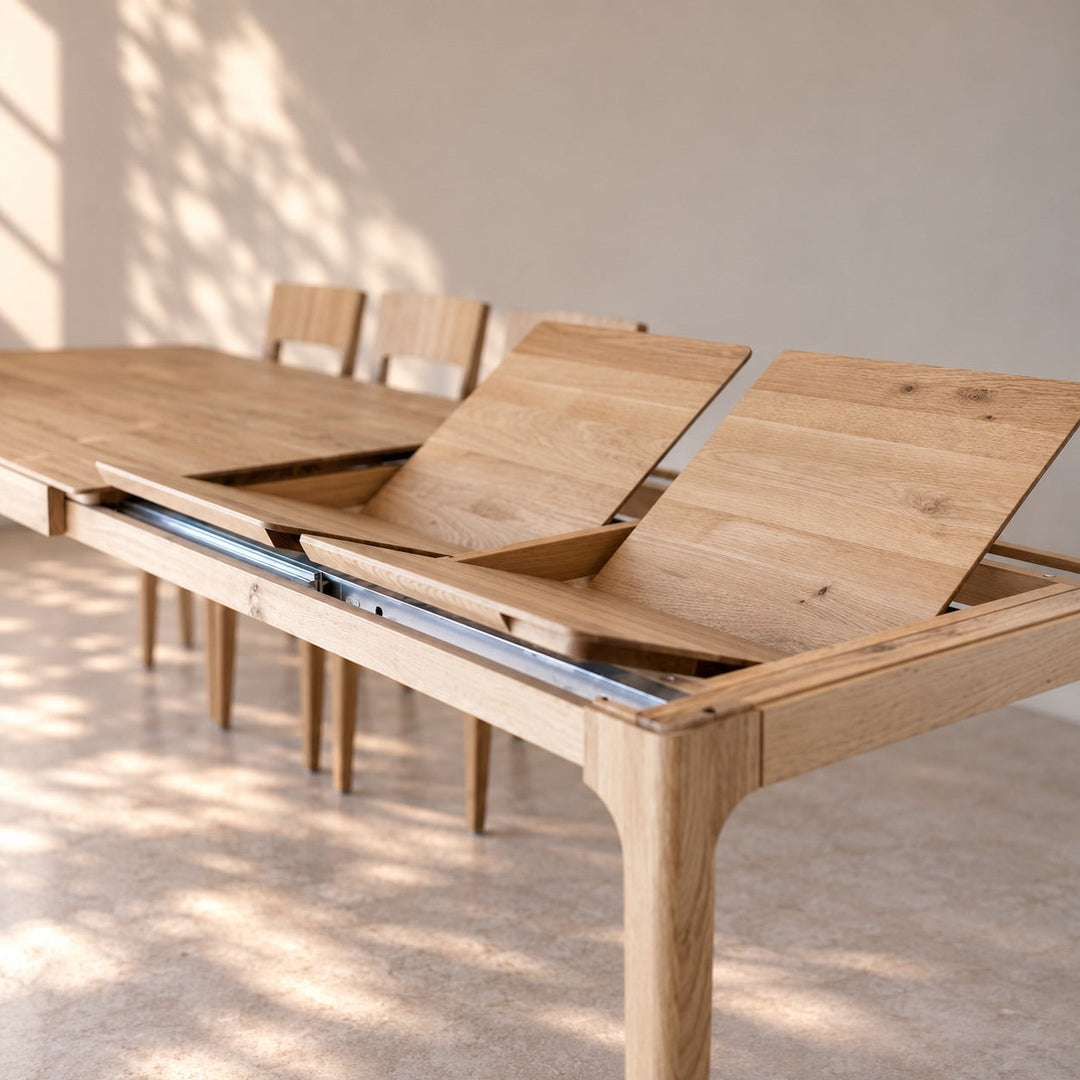 Table de salle à manger à rallonges en chêne massif CREATIV | VESKOR