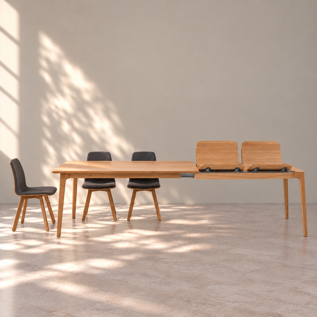 Table à manger extensible en chêne massif TOKIO | VESKOR
