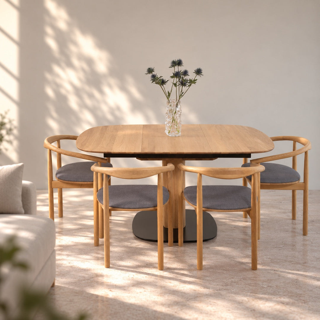 Table à manger extensible en chêne massif LUNA | VESKOR