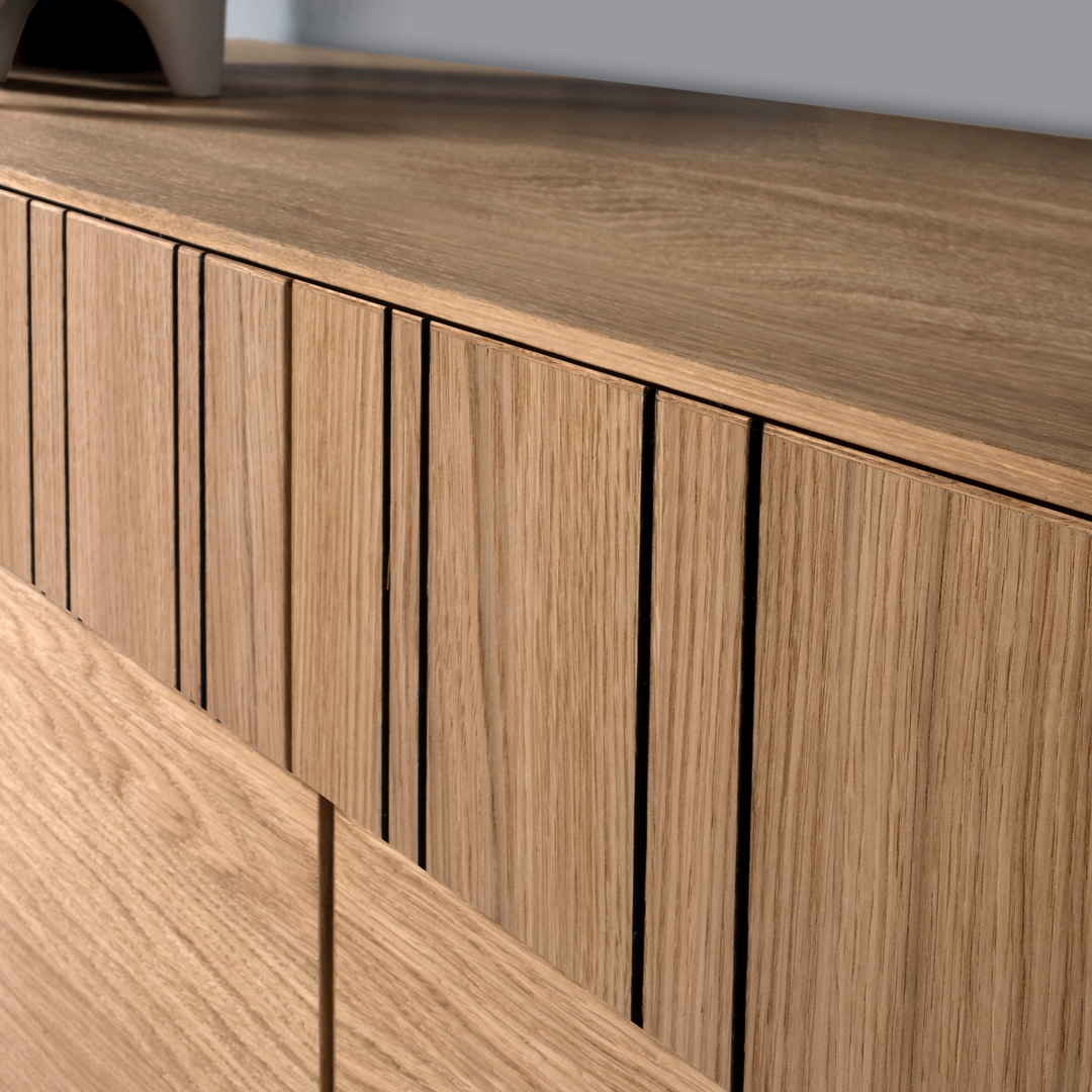 Vitrina de roble miel JOIN 15, 80×40×144 cm | VESKOR