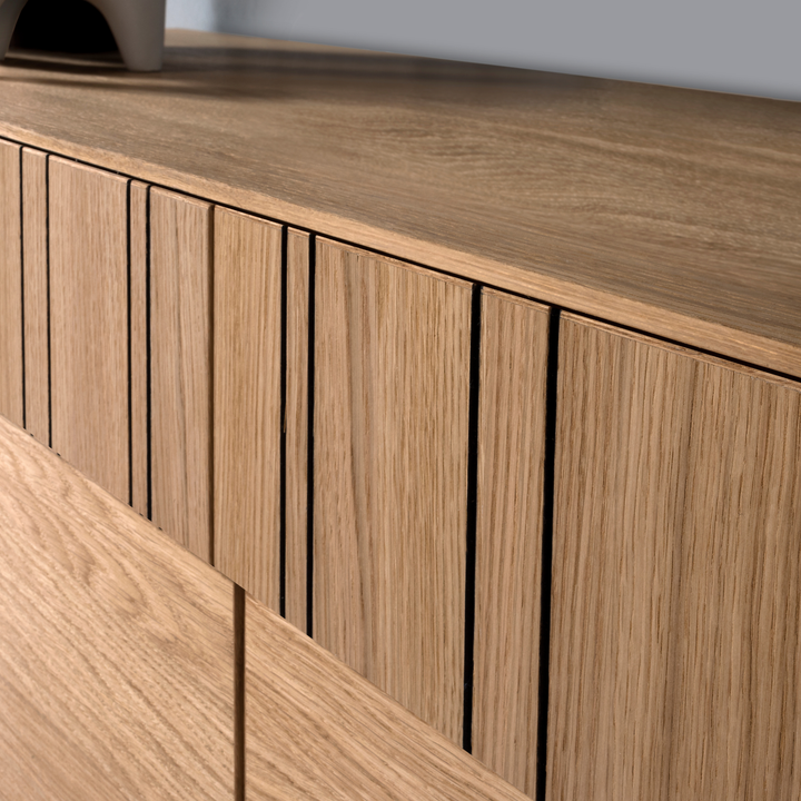 Vitrina de roble miel JOIN 15, 80×40×144 cm | VESKOR