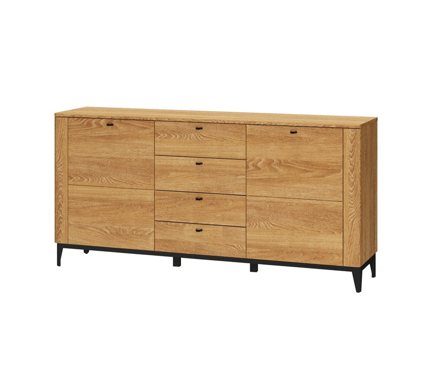 VESKOR Aparador cómoda madera roble macizo mueble nórdico moderno colección Oporto 