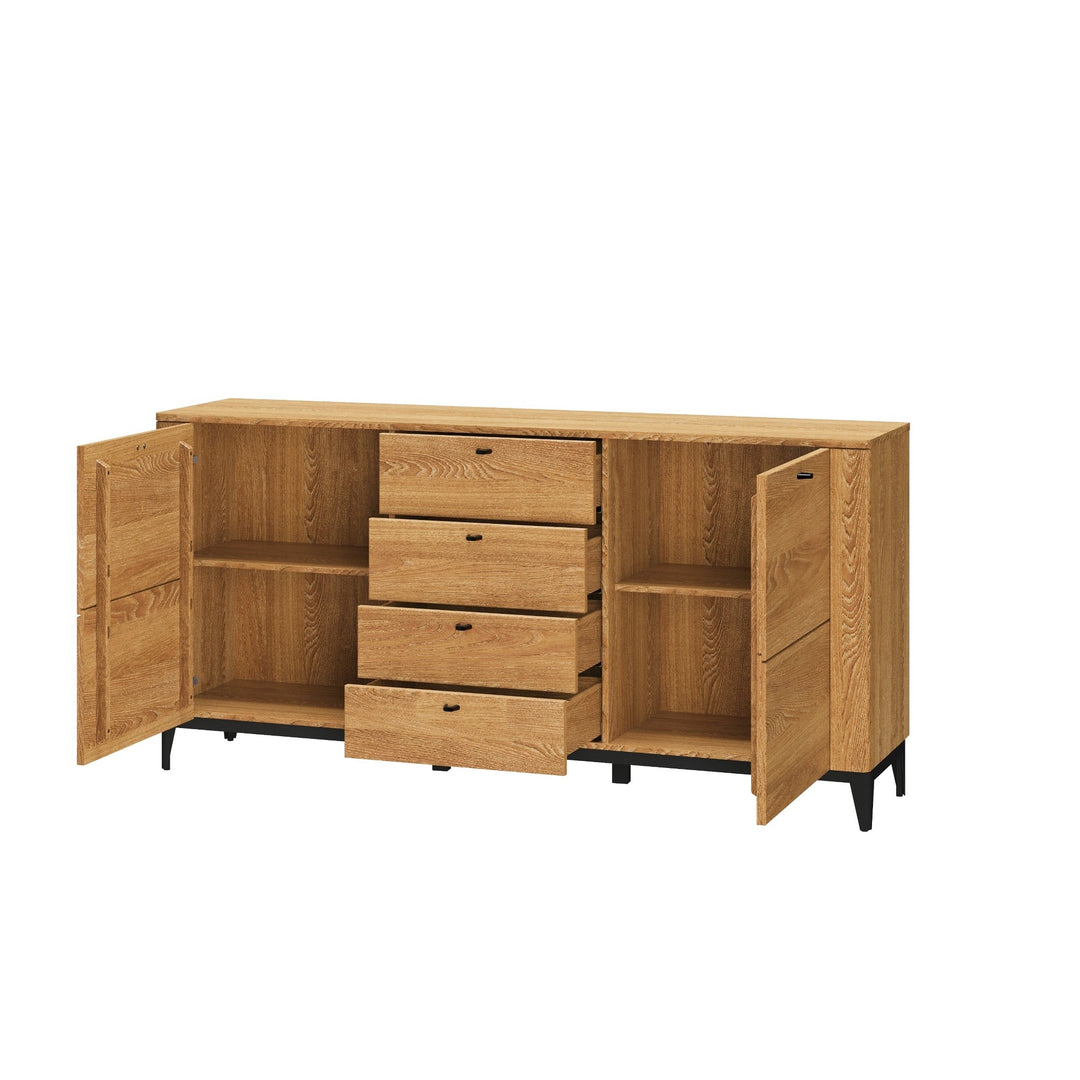 VESKOR Aparador cómoda madera roble macizo mueble nórdico moderno colección Oporto 