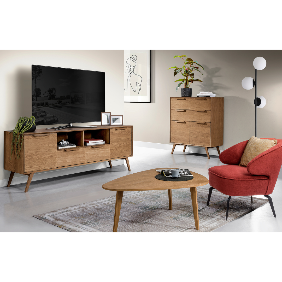 Cómoda de roble rústico LEO 12, 105×49,5×100,7 cm | VESKOR