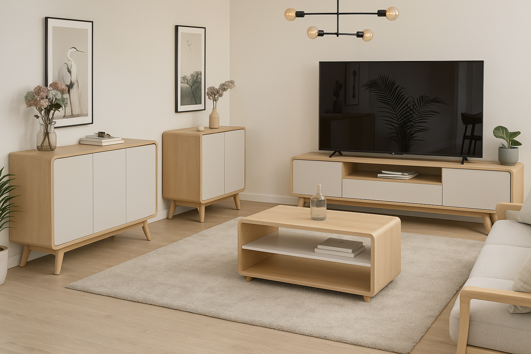 Mesa de centro de madera maciza OSLO, 100x60x43 cm. | VESKOR