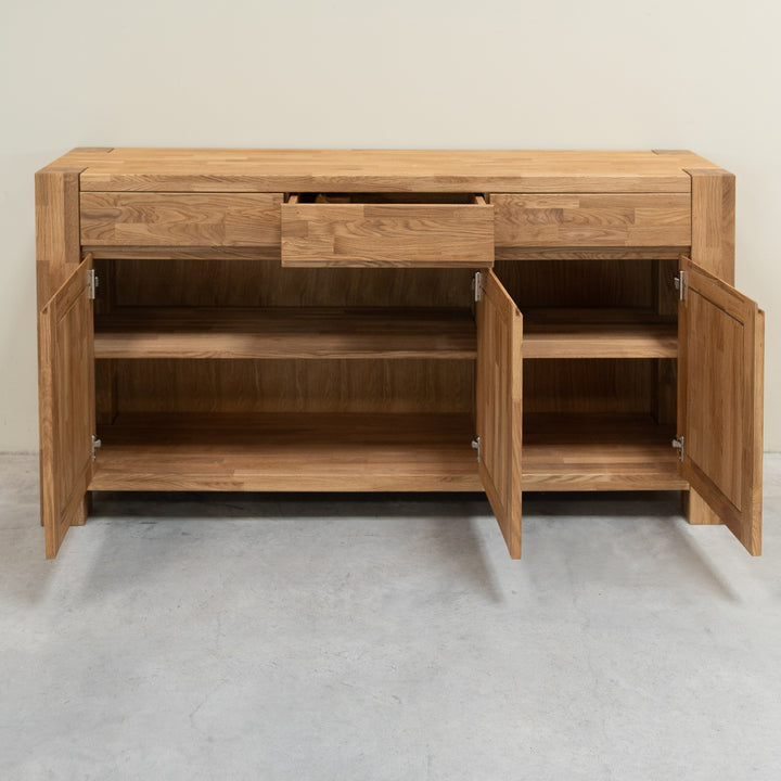 Aparador de madera maciza roble BALDER, 160x44x82 cm. | VESKOR