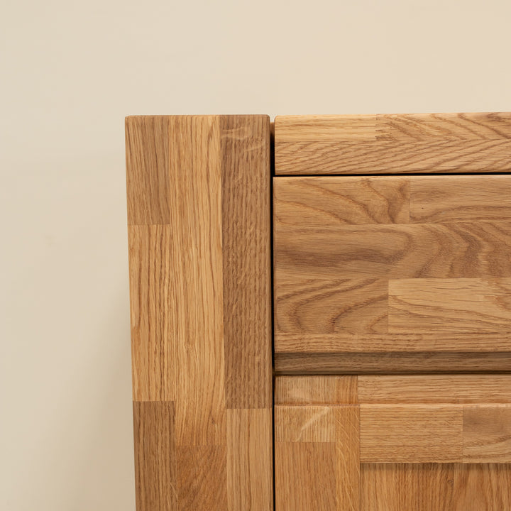 Aparador de madera maciza roble BALDER, 160x44x82 cm. | VESKOR