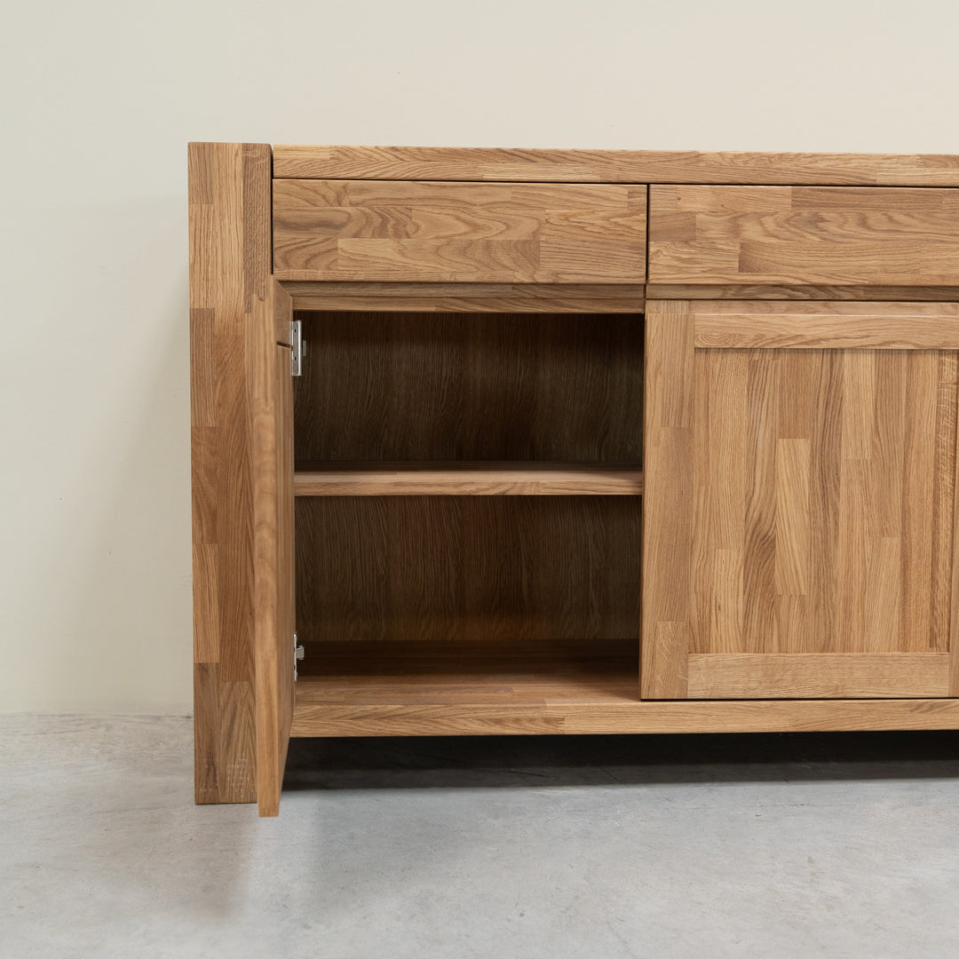 Aparador de madera maciza roble BALDER, 160x44x82 cm. | VESKOR