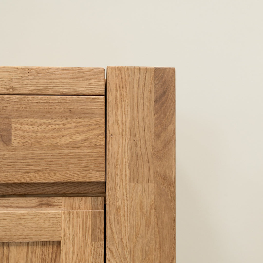 Aparador de madera maciza roble BALDER, 160x44x82 cm. | VESKOR