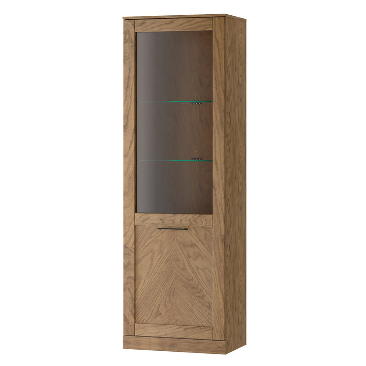 Vitrina de roble rústico aceitado COZY 10, 65×198×42 cm | VESKOR
