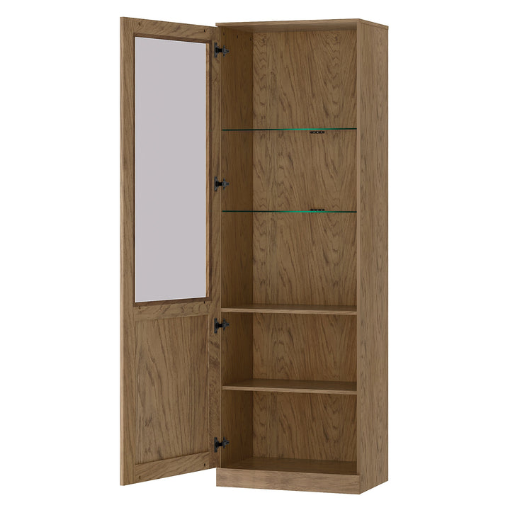 Vitrina de roble rústico aceitado COZY 10, 65×198×42 cm | VESKOR