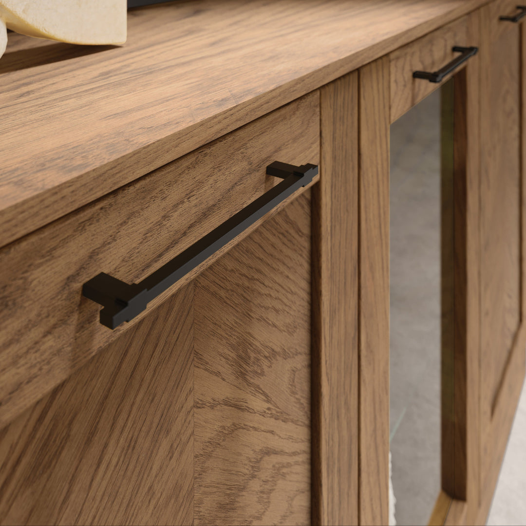 Vitrina de roble rústico aceitado COZY 10, 65×198×42 cm | VESKOR