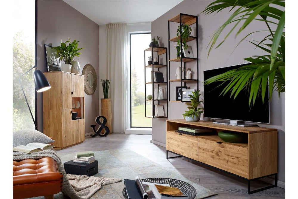 VESKOR Mueble de TV Dania 2 mueble nórdico moderno madera maciza roble