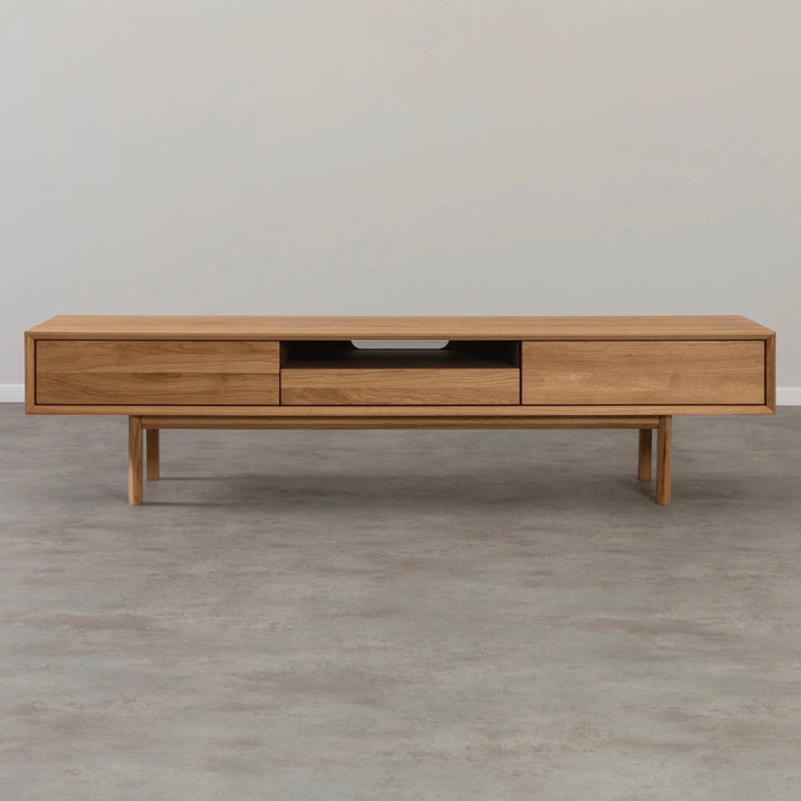 VESKOR Mueble de TV madera maciza roble KODAMA, 180x41x42 cm.