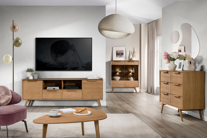 Cómoda de roble rústico LEO 12, 105×49,5×100,7 cm | VESKOR