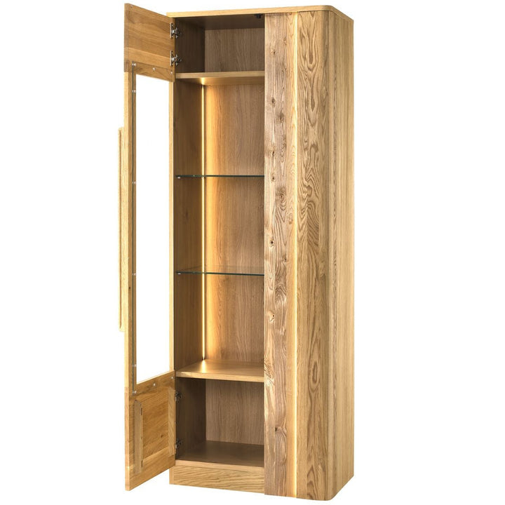 Vitrina de roble miel LONDRES 10, 72×202×43 cm | VESKOR