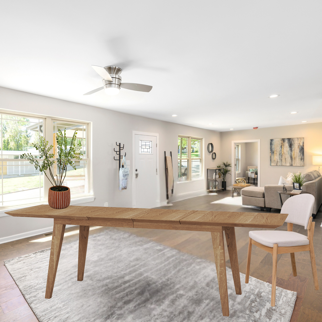 Mesa de jantar extensível em carvalho LEO 40 | LoftStory