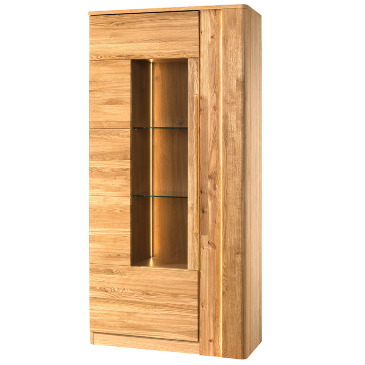 Vitrina de roble miel LONDRES 12, 98×202×43 cm | VESKOR