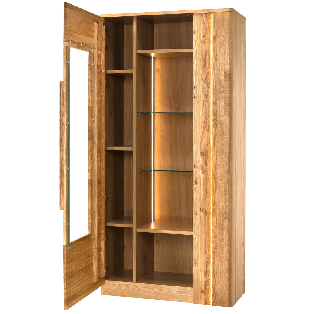 Vitrina de roble miel LONDRES 12, 98×202×43 cm | VESKOR