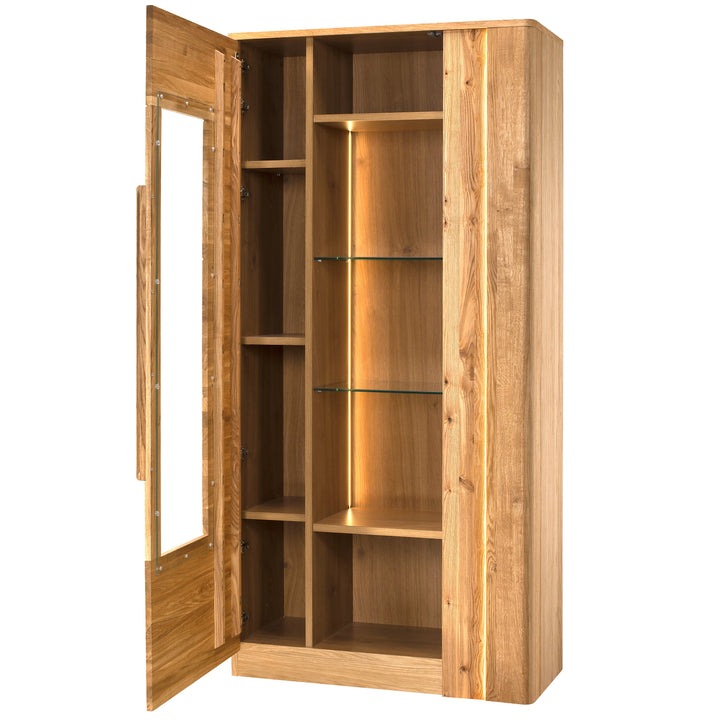 Vitrina de roble miel LONDRES 12, 98×202×43 cm | VESKOR