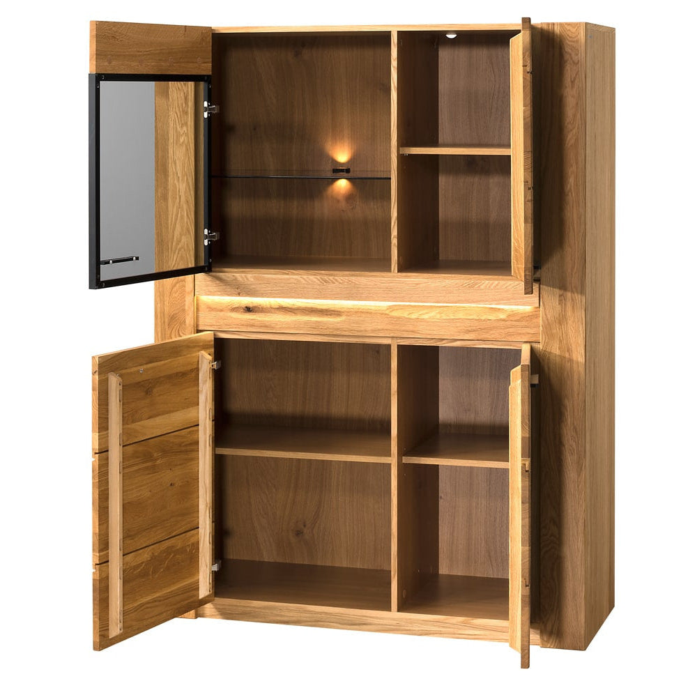 Vitrina madera de roble miel VELVET 15, 110x42x150 cm. | VESKOR