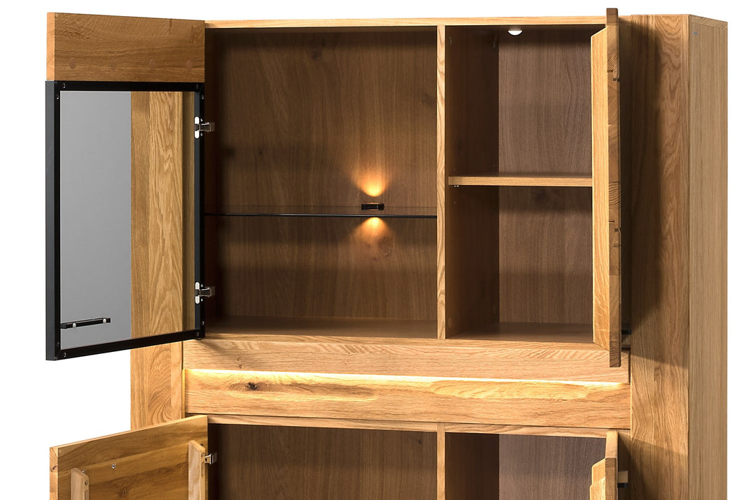 Vitrina madera de roble miel VELVET 15, 110x42x150 cm. | VESKOR