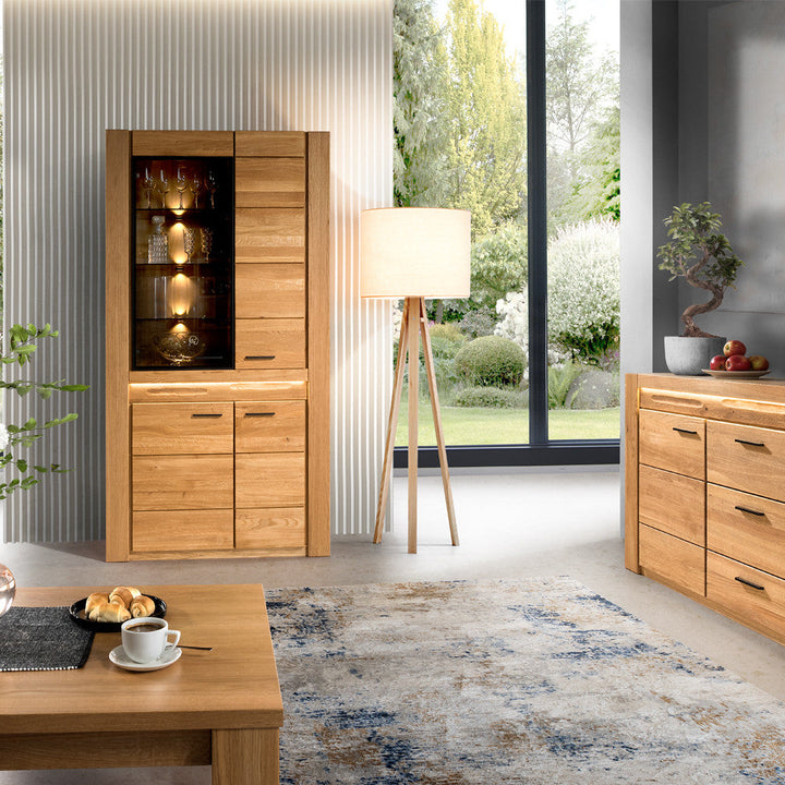 Vitrina madera de roble VELVET 12, 110x42x200 cm. | VESKOR