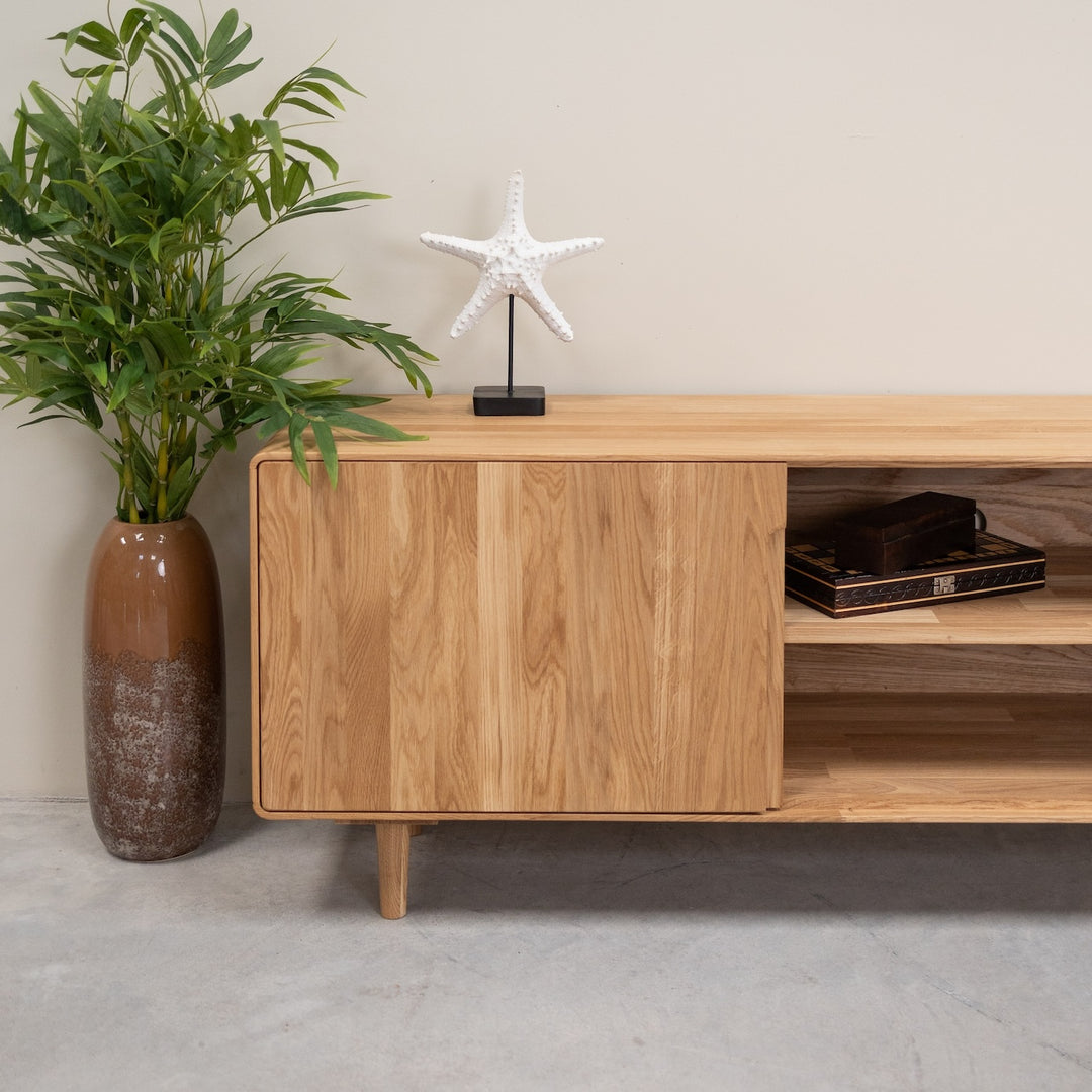 Mueble de TV madera roble AMANDI | VESKOR