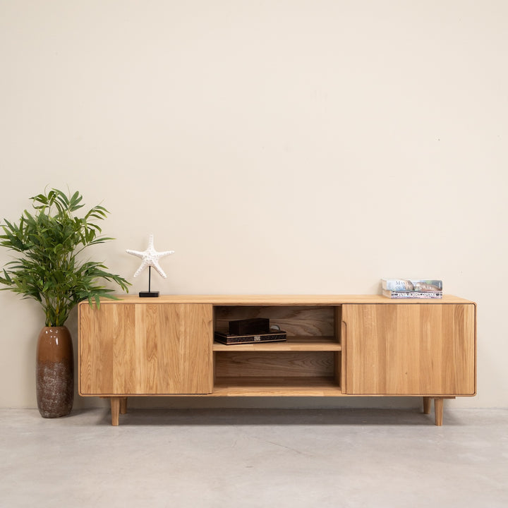 Mueble de TV madera roble AMANDI | VESKOR