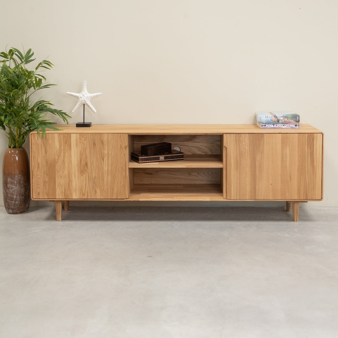 Mueble de TV madera roble AMANDI | VESKOR