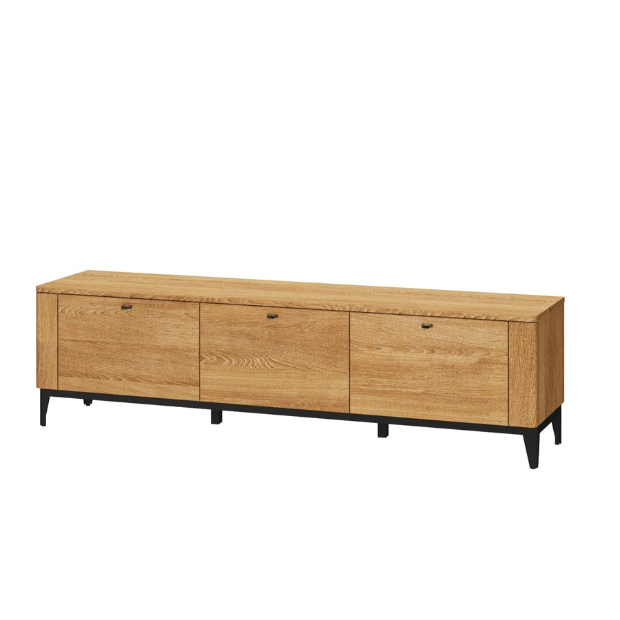 VESKOR Mueble TV madera roble macizo mueble nórdico moderno colección Oporto 