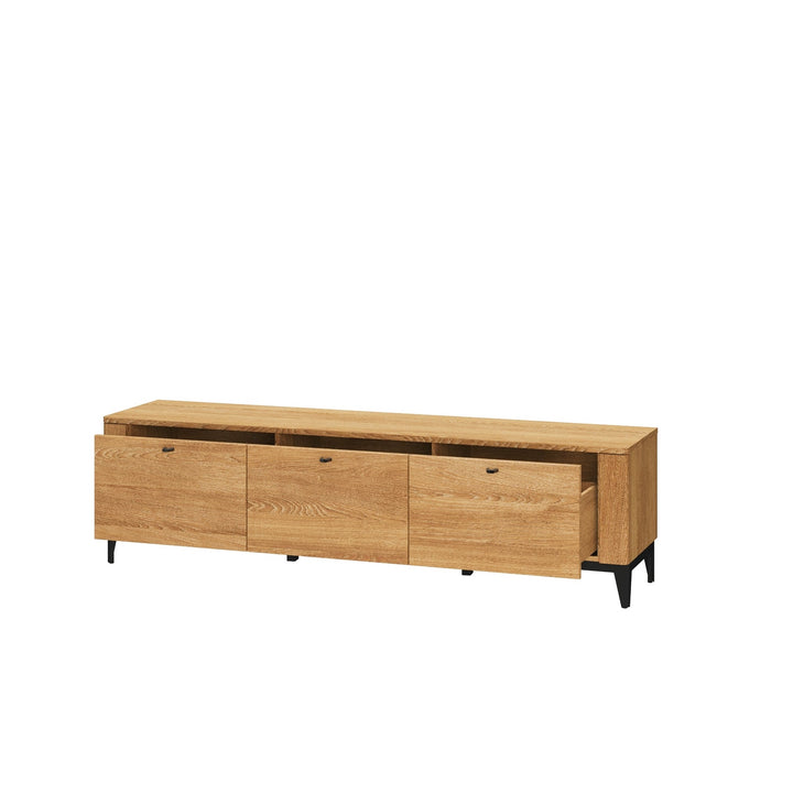 VESKOR Mueble TV madera roble macizo mueble nórdico moderno colección Oporto 