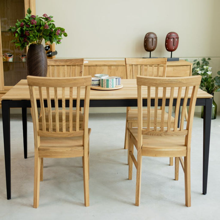 VESKOR Mesa de comedor de madera maciza roble MADRID Mueble nórdico moderno