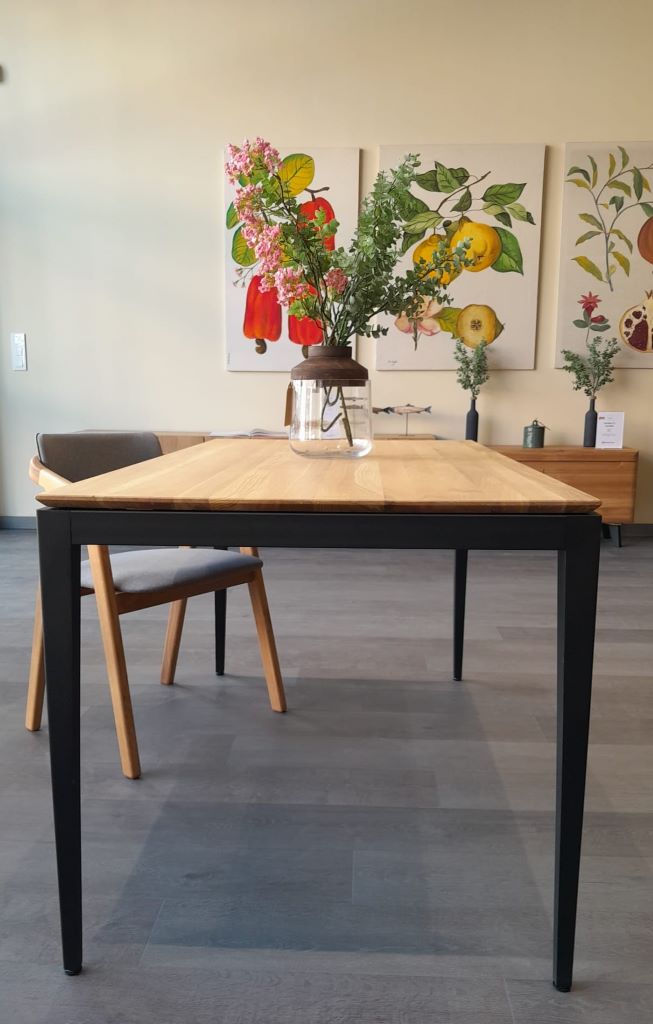 VESKOR Mesa de comedor de madera maciza roble MADRID Mueble nórdico moderno