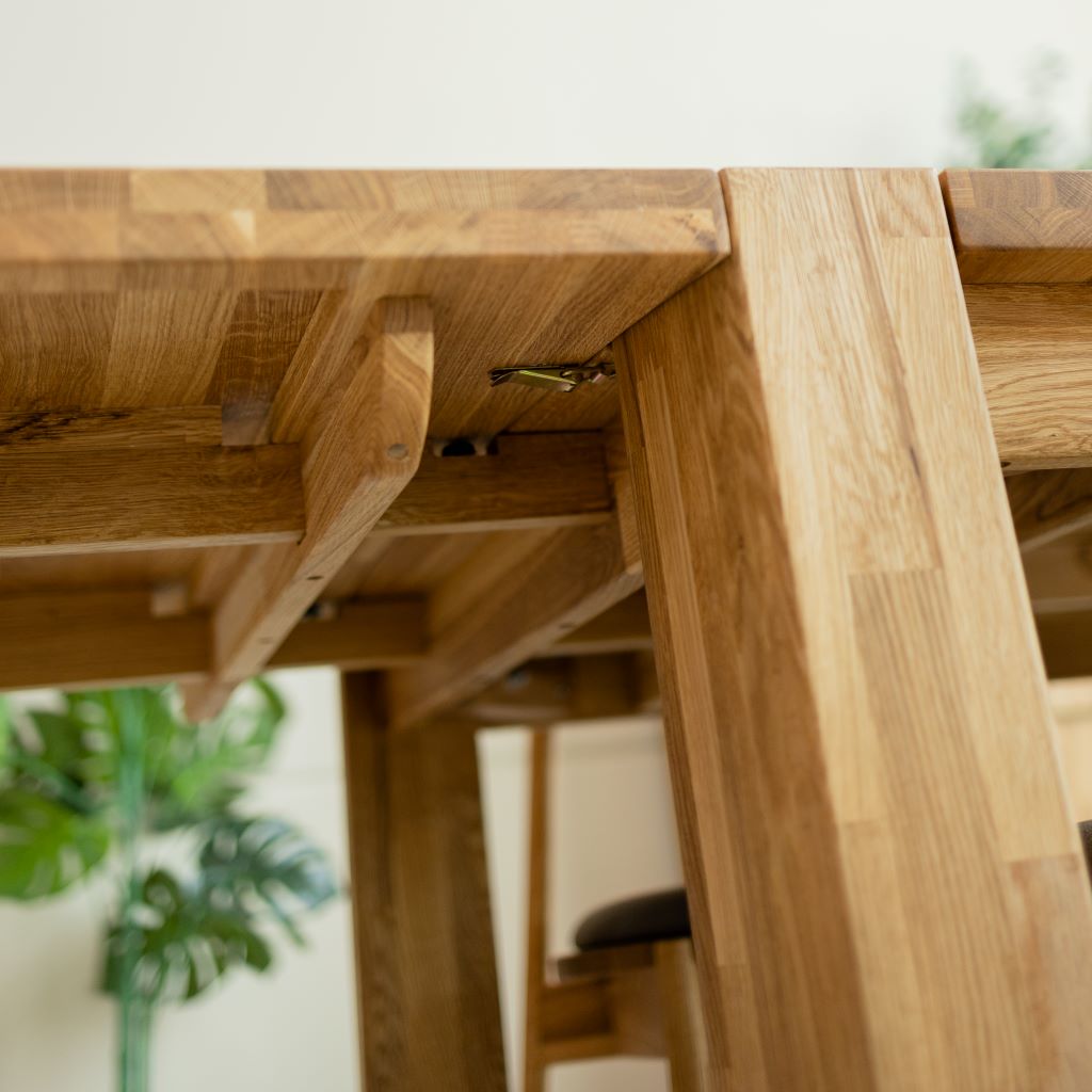 VESKOR Mesa de comedor extensible madera maciza roble nórdico