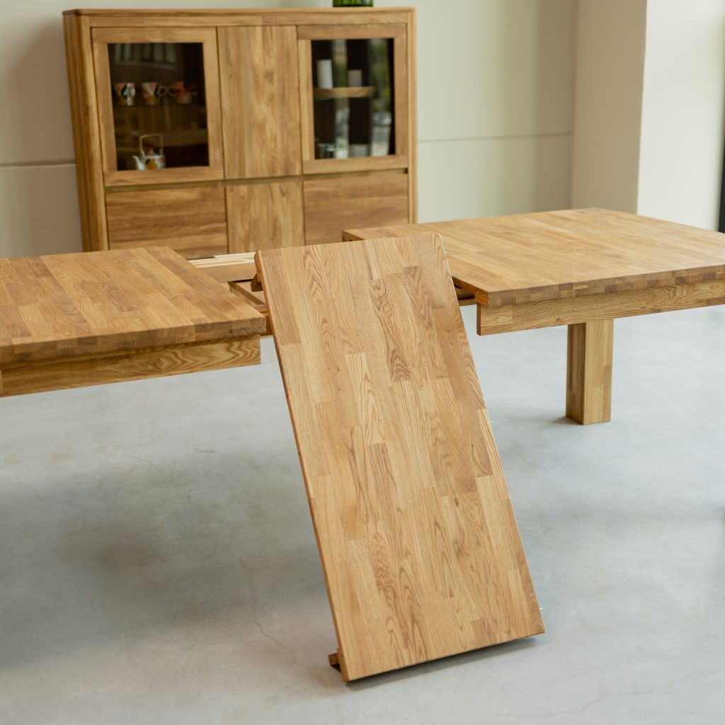 Mesa rectangular de comedor de madera maciza de roble Escandi 1 180 x 100  cm