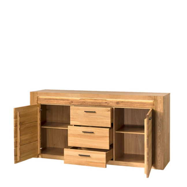 VESKOR Aparador de madera maciza de roble de la colección Londres. Mueble nórdico con un diseño moderno 