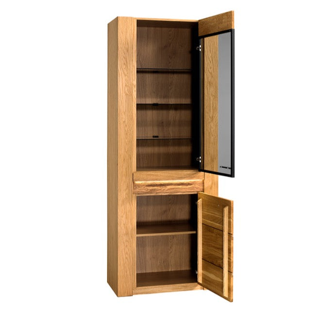 VESKOR Mueble vitrina de madera maciza de roble de la colección Londres. Mueble nórdico con un diseño moderno 