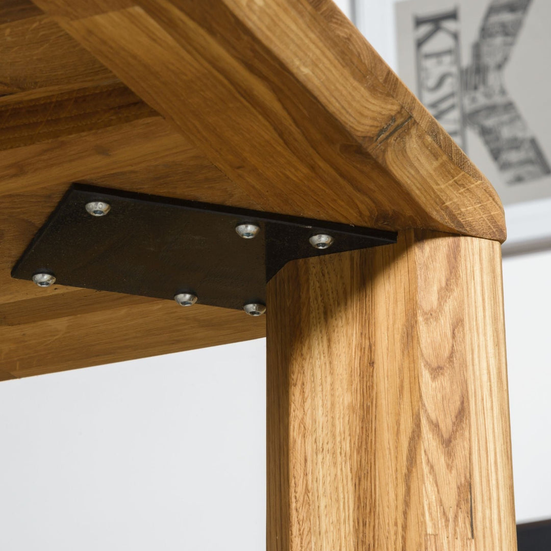 VESKOR Mesa de comedor extensible de madera maciza roble sostenible –